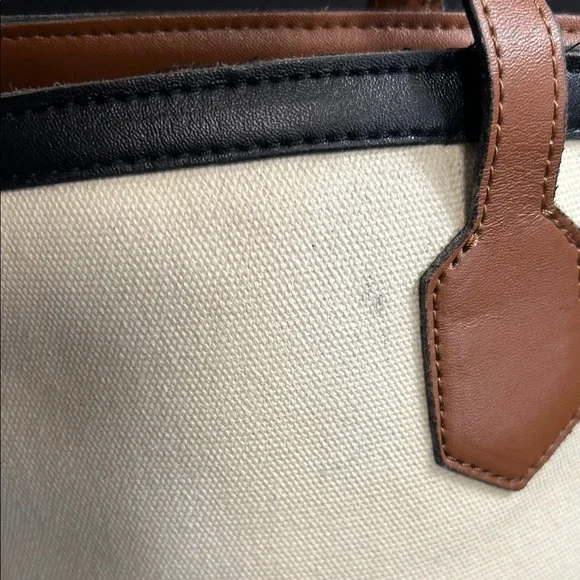 Beige Tote with Brown and Black Accents - Picture 16 of 17